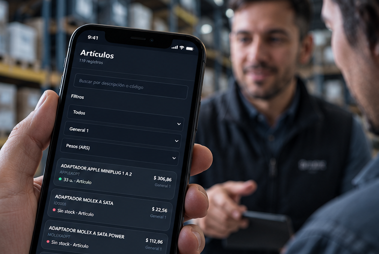 Consulta de artículos, precios y disponibilidad en IdEAL Mobile.