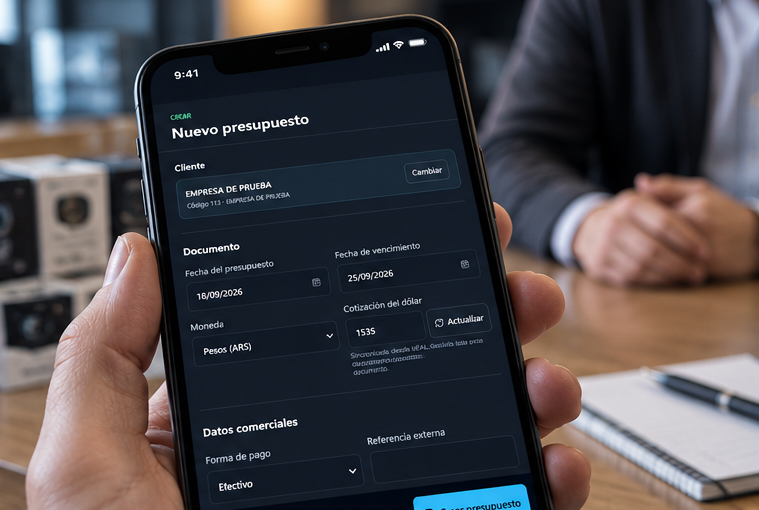 Creación de un presupuesto desde el teléfono con IdEAL Mobile.